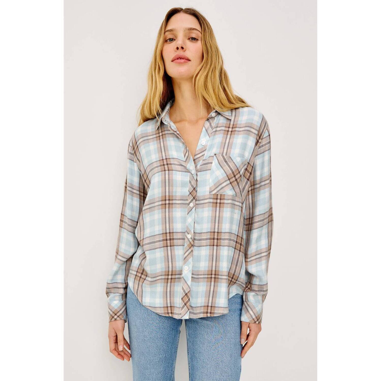 New Rails Hunter Shirt In Chambray Ivory Dune